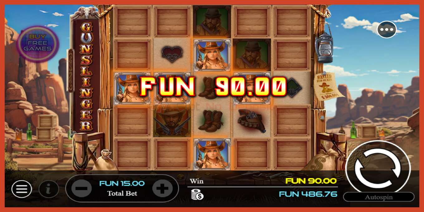 Slot screenshot: Gunslinger no deposit, number - 4