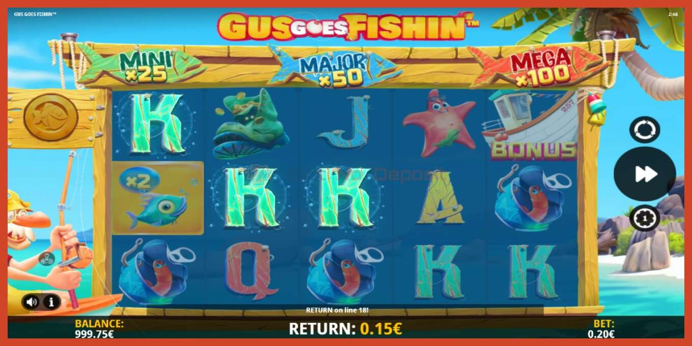 Slot screenshot: Gus Goes Fishin no deposit, number - 3