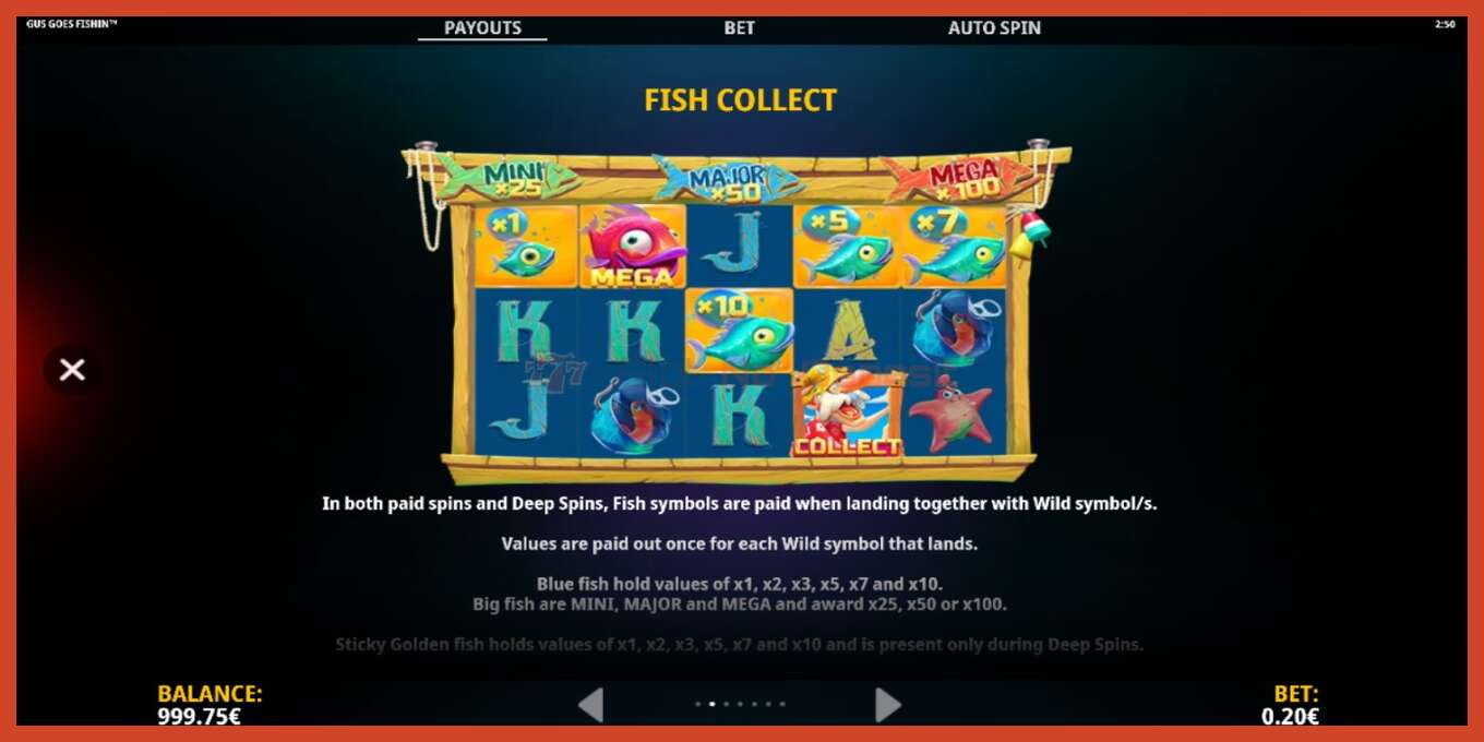 Slot screenshot: Gus Goes Fishin no deposit, number - 5