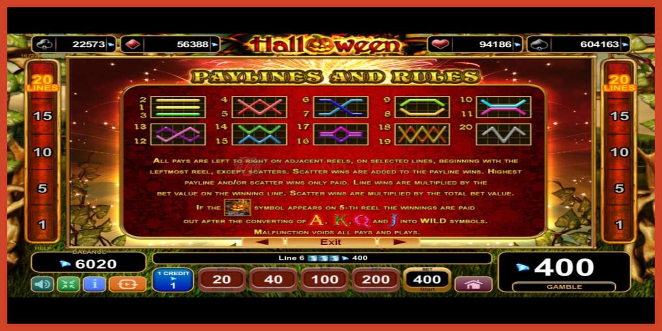 Slot screenshot: Halloween no deposit, number - 7