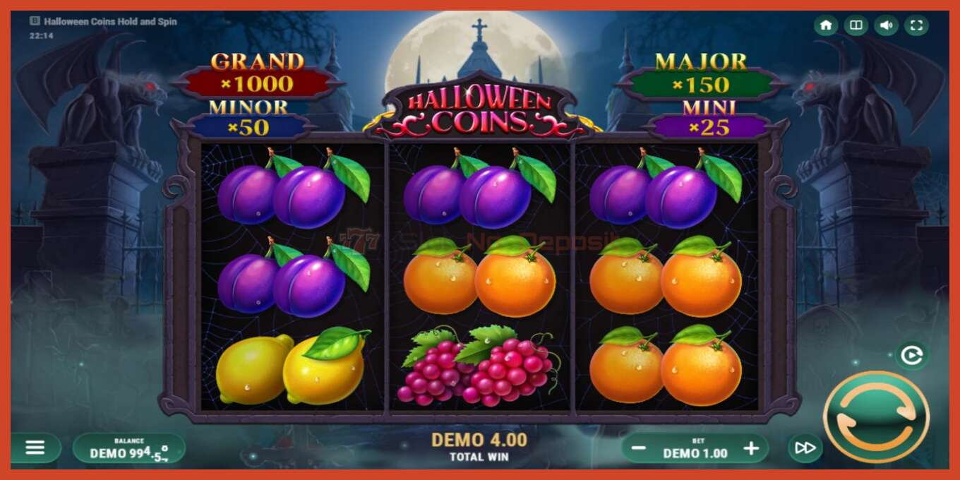 Captura de tela do slot: Halloween Coins Hold and Spin sem depósito, número - 3