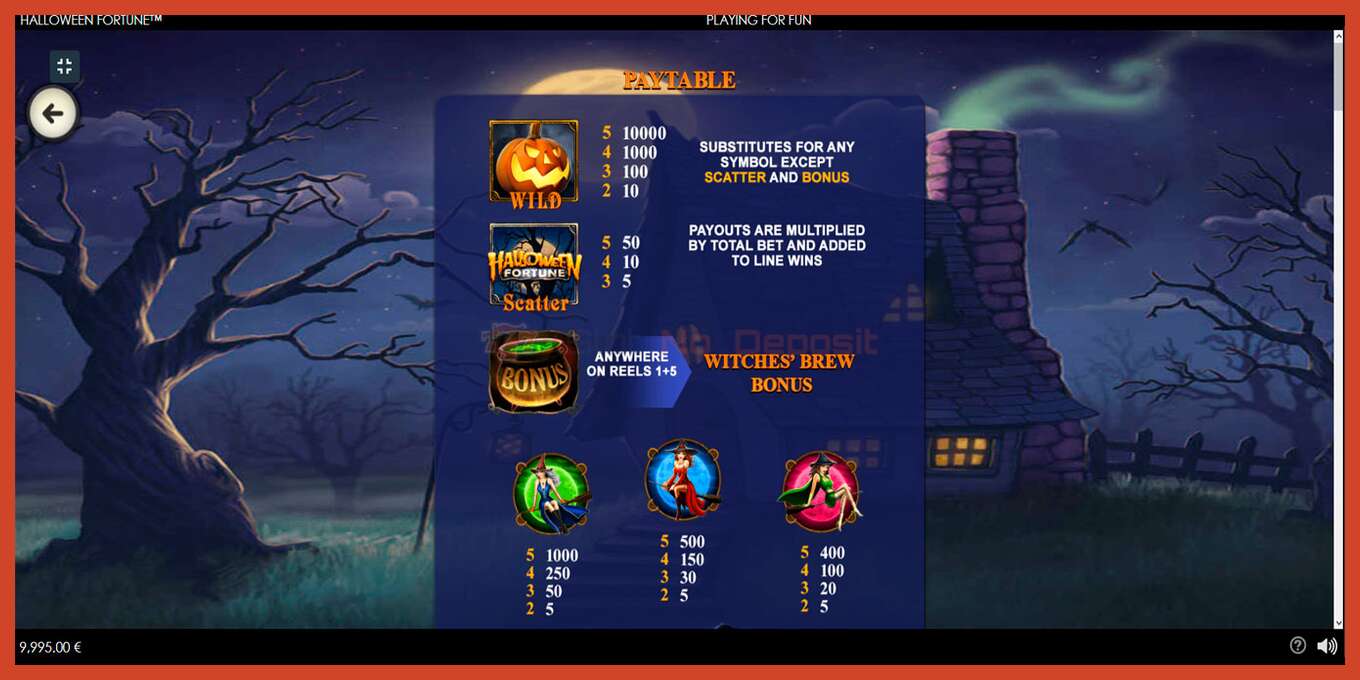 Slot screenshot: Halloween Fortune no deposit, number - 6