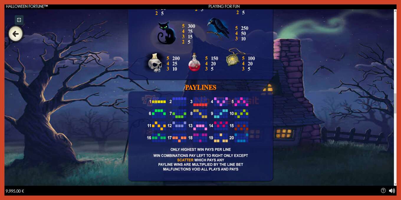 Slot screenshot: Halloween Fortune no deposit, number - 7