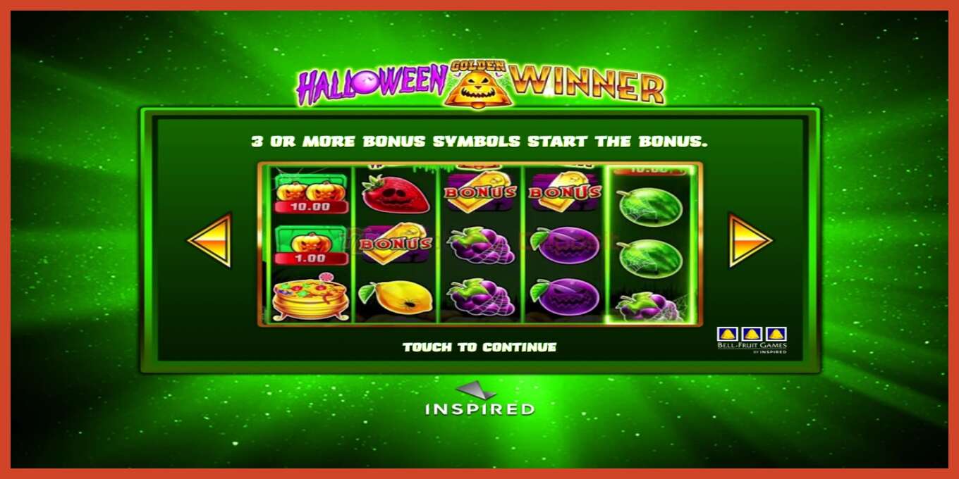 Slot screenshot: Halloween Golden Winner no deposit, number - 1