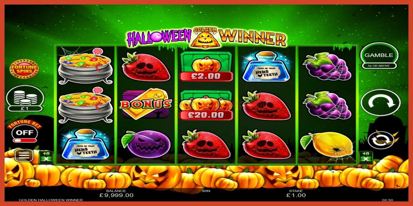 Slot screenshot: Halloween Golden Winner no deposit, number - 2