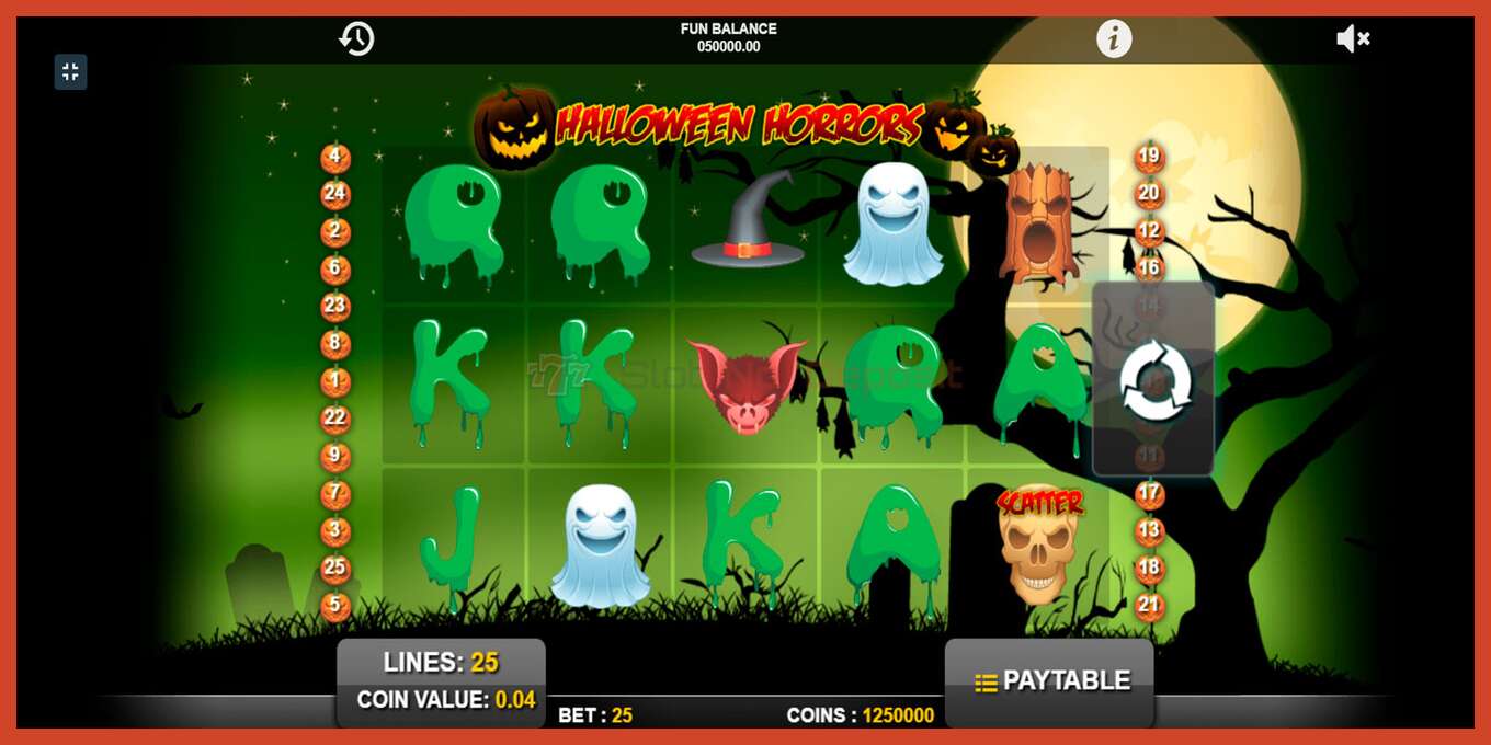 Slot screenshot: Halloween Horrors no deposit, number - 1