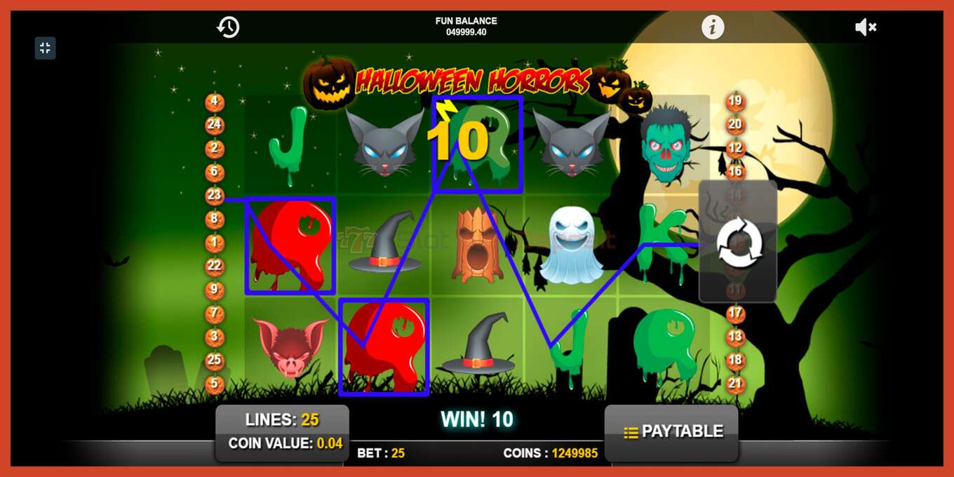 Slot screenshot: Halloween Horrors no deposit, number - 2