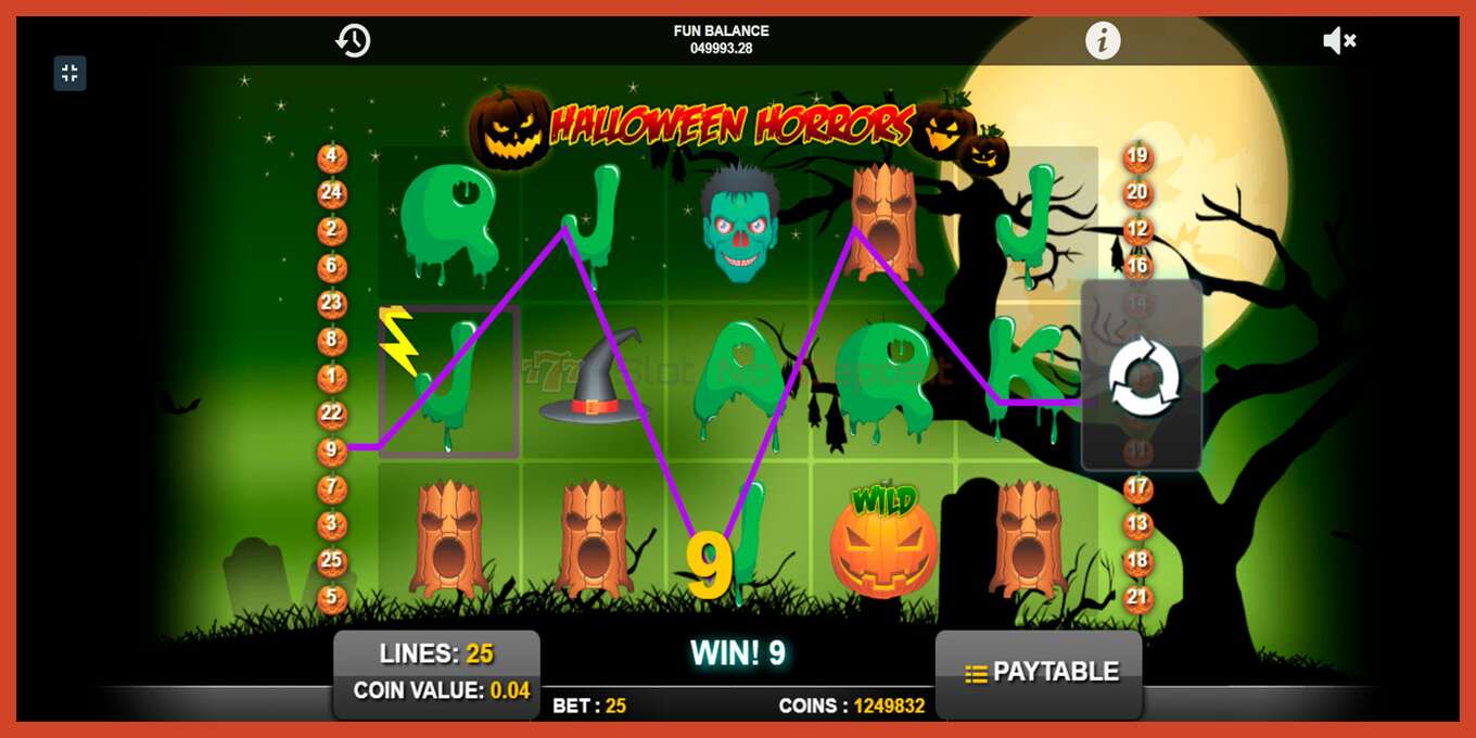 Slot screenshot: Halloween Horrors no deposit, number - 5