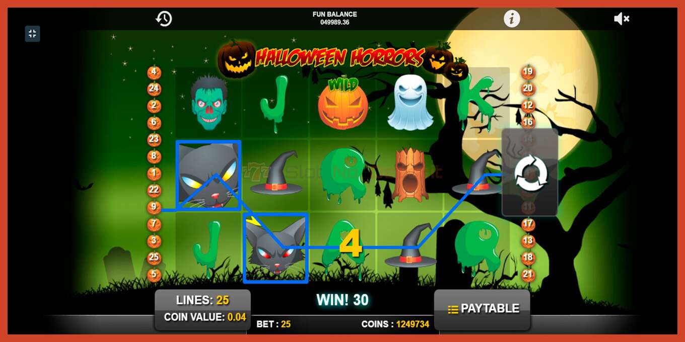 Slot screenshot: Halloween Horrors no deposit, number - 9