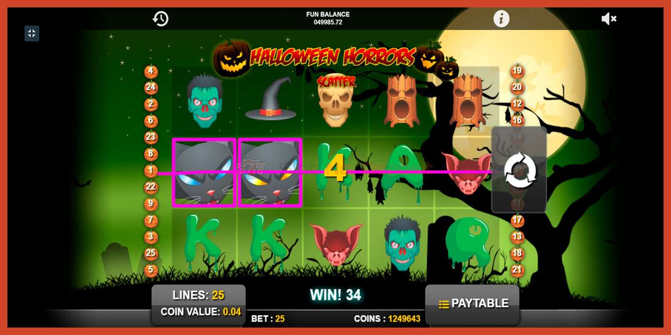 Slot screenshot: Halloween Horrors no deposit, number - 10