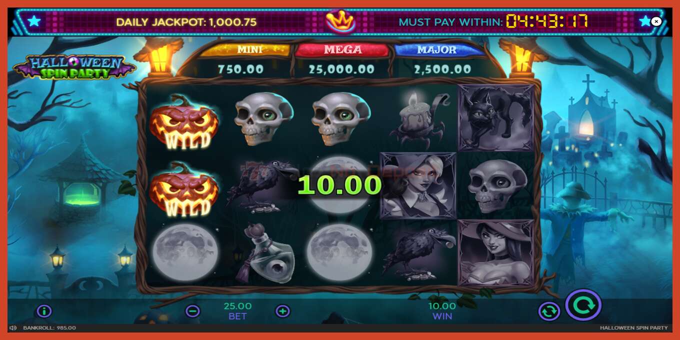 Slot screenshot: Halloween Spin Party no deposit, number - 4