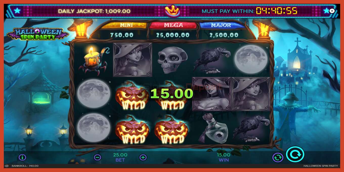 老虎机截图: Halloween Spin Party 没有押金, 数字 - 5