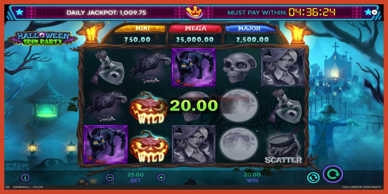 老虎机截图: Halloween Spin Party 没有押金, 数字 - 6