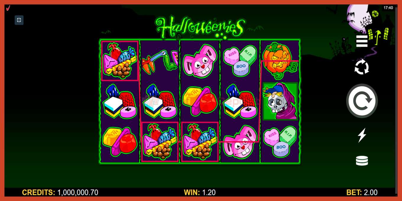 Slot screenshot: Halloweenies no deposit, number - 2