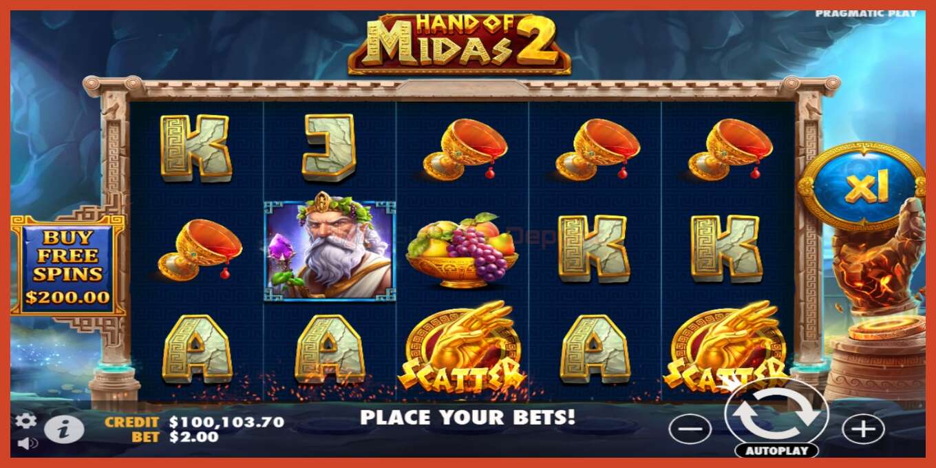 فتحة لقطة الشاشة: Hand of Midas 2 لا إيداع, رقم - 2