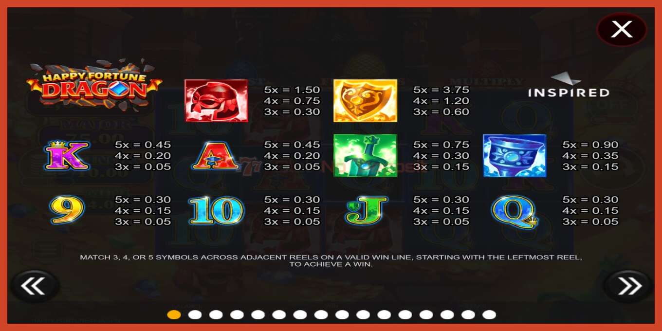 Tangkapan skrin slot: Happy Fortune Dragon tiada deposit, nombor - 4