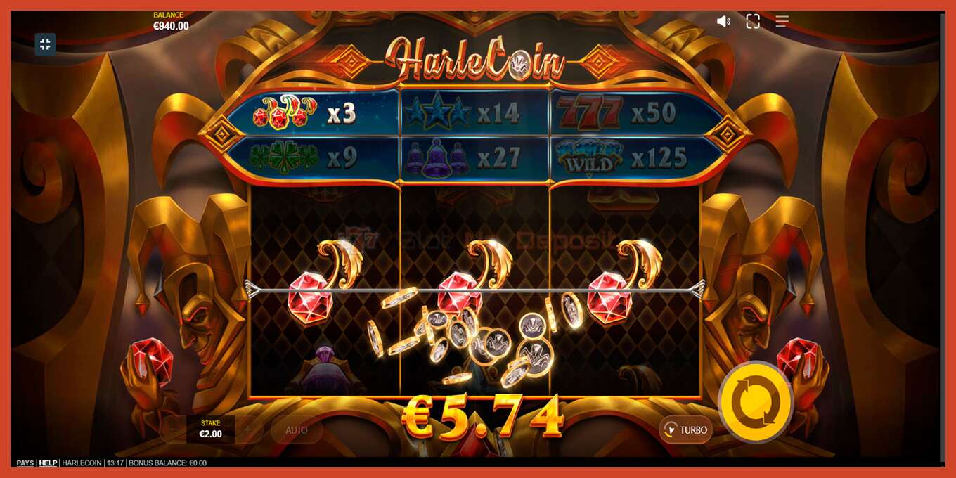 Slot screenshot: HarleCoin no deposit, number - 2