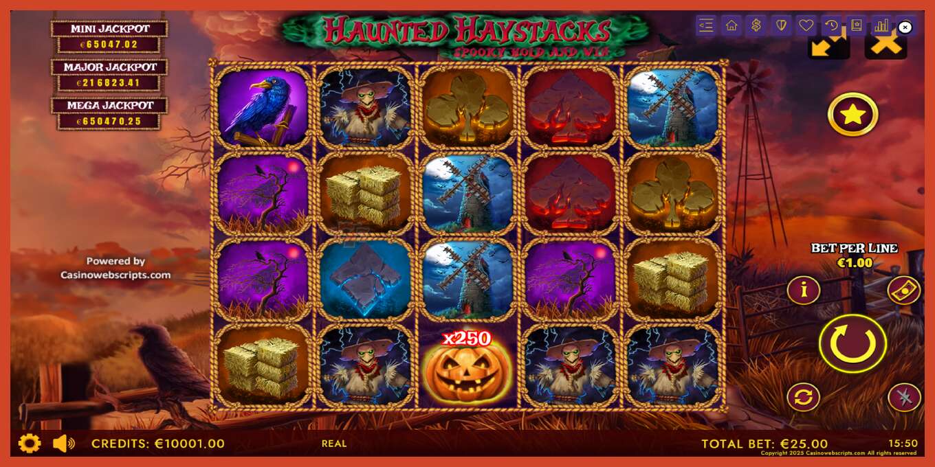 Slot screenshot: Haunted Haystacks - Spooky Hold and Win no deposit, number - 2