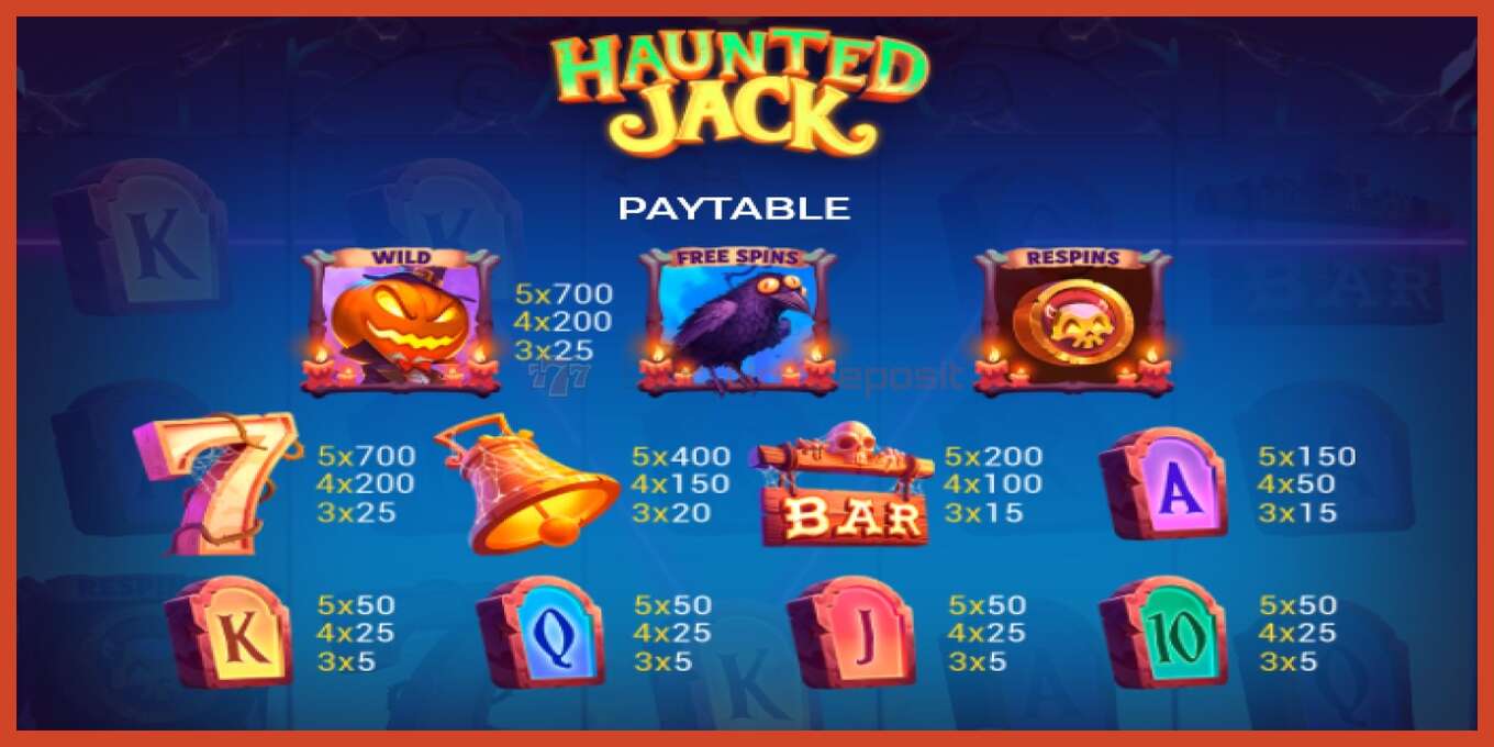 Slot screenshot: Haunted Jack no deposit, number - 4