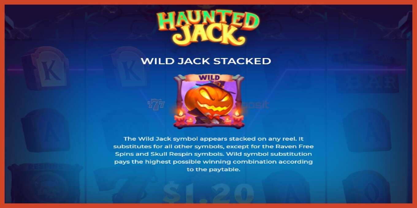 Slot screenshot: Haunted Jack no deposit, number - 5