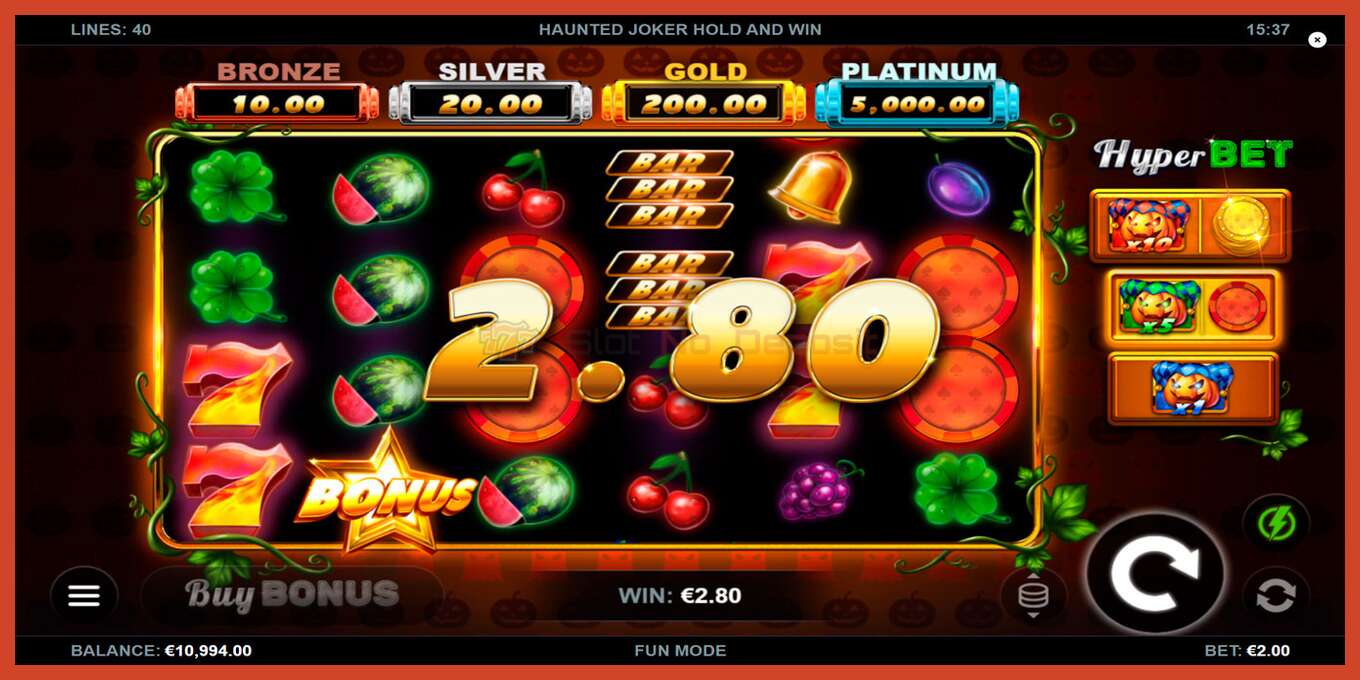 Slot screenshot: Haunted Joker Hold and Win bez depozita, broj - 2