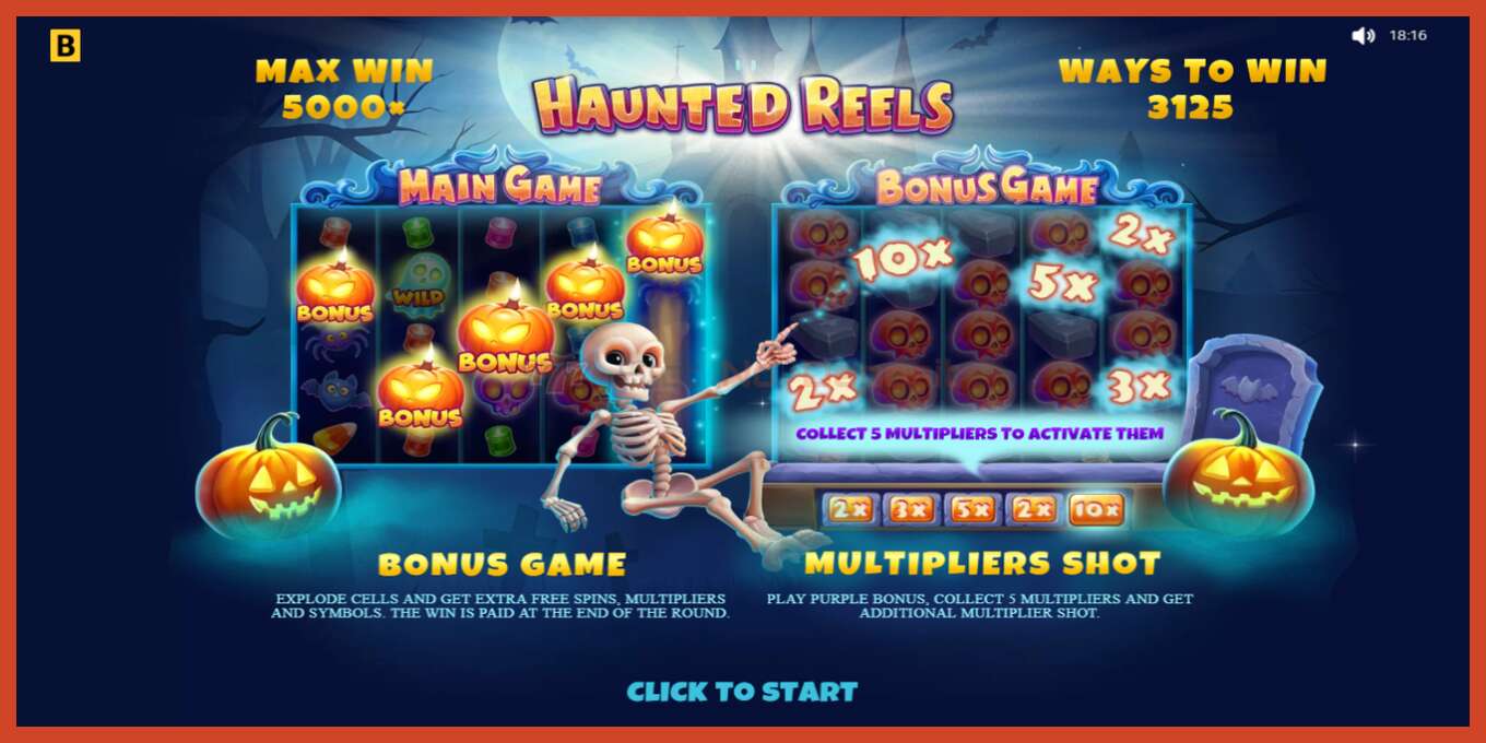 Slot screenshot: Haunted Reels no deposit, number - 1