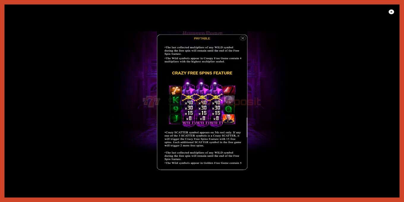 Slot screenshot: Haunted Spirit no deposit, number - 7