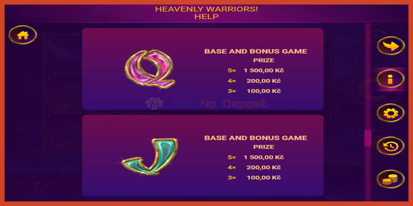 Slot screenshot: Heavenly Warriors no deposit, number - 5