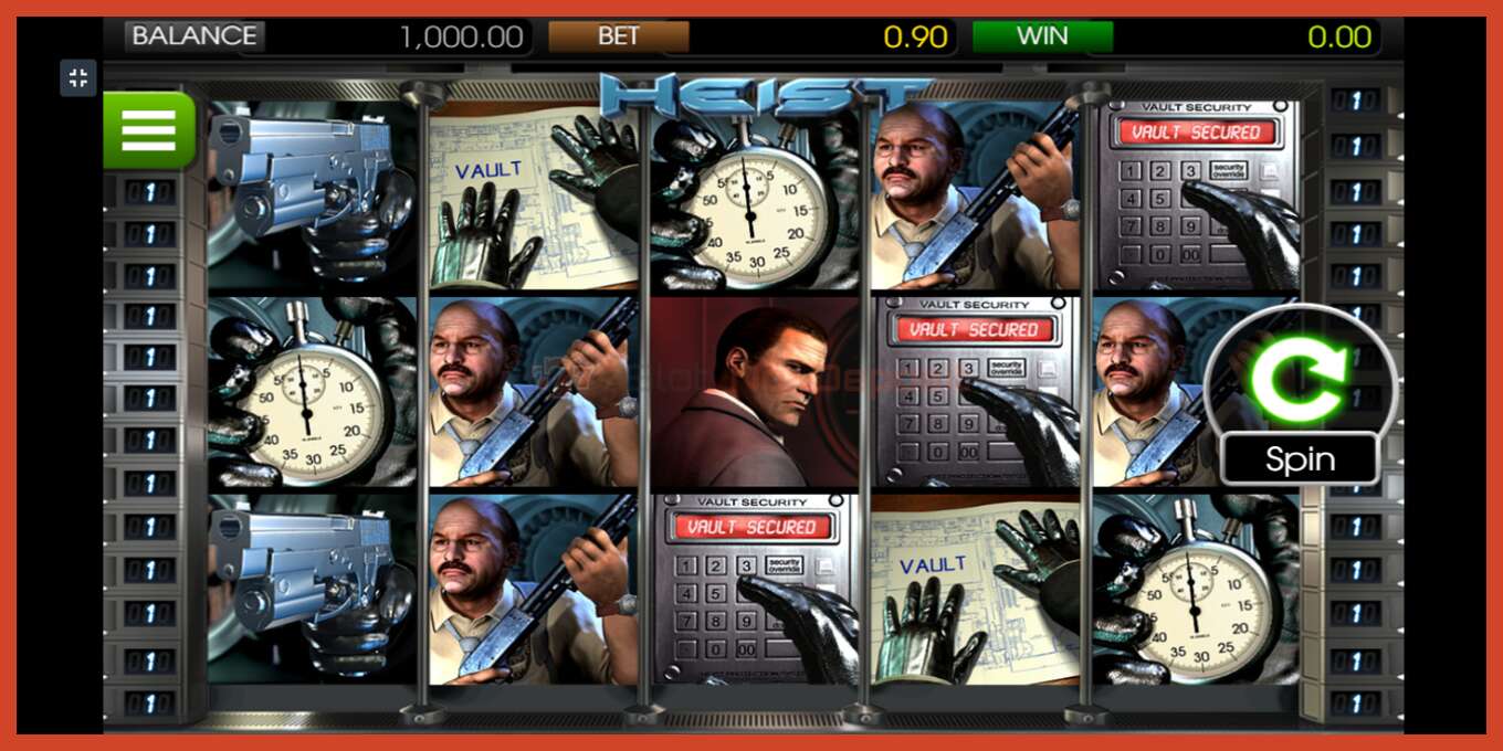 Slot screenshot: Heist no deposit, number - 1