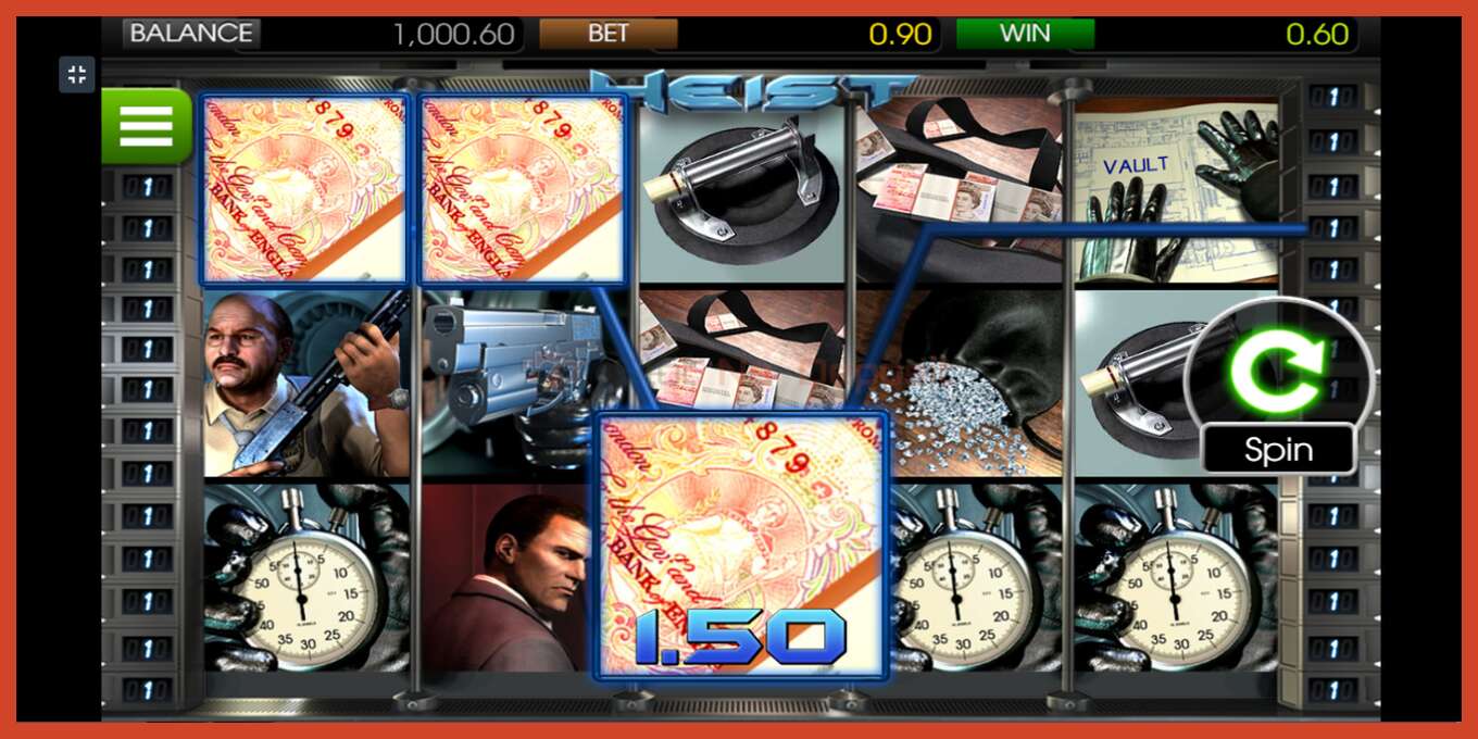 Slot screenshot: Heist no deposit, number - 2