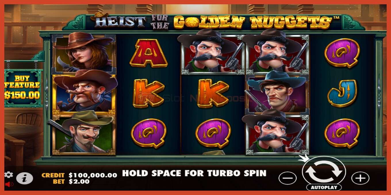 Slot screenshot: Heist for the Golden Nuggets no deposit, number - 1