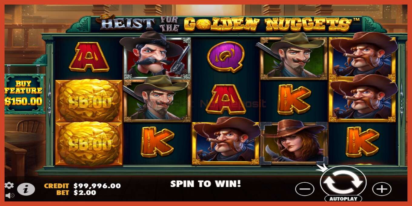 Slot screenshot: Heist for the Golden Nuggets no deposit, number - 2