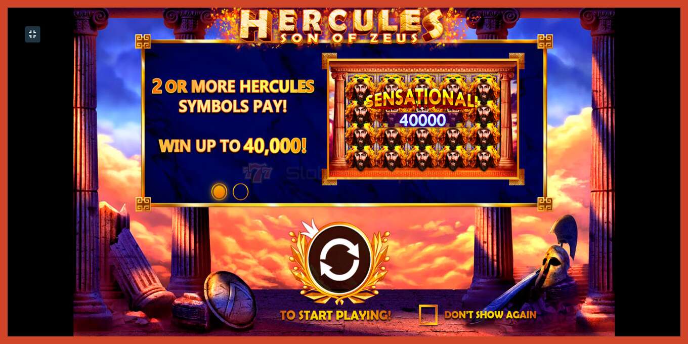 Slot screenshot: Hercules Son of Zeus no deposit, number - 1