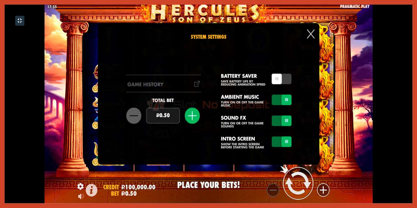 Slot screenshot: Hercules Son of Zeus no deposit, number - 2