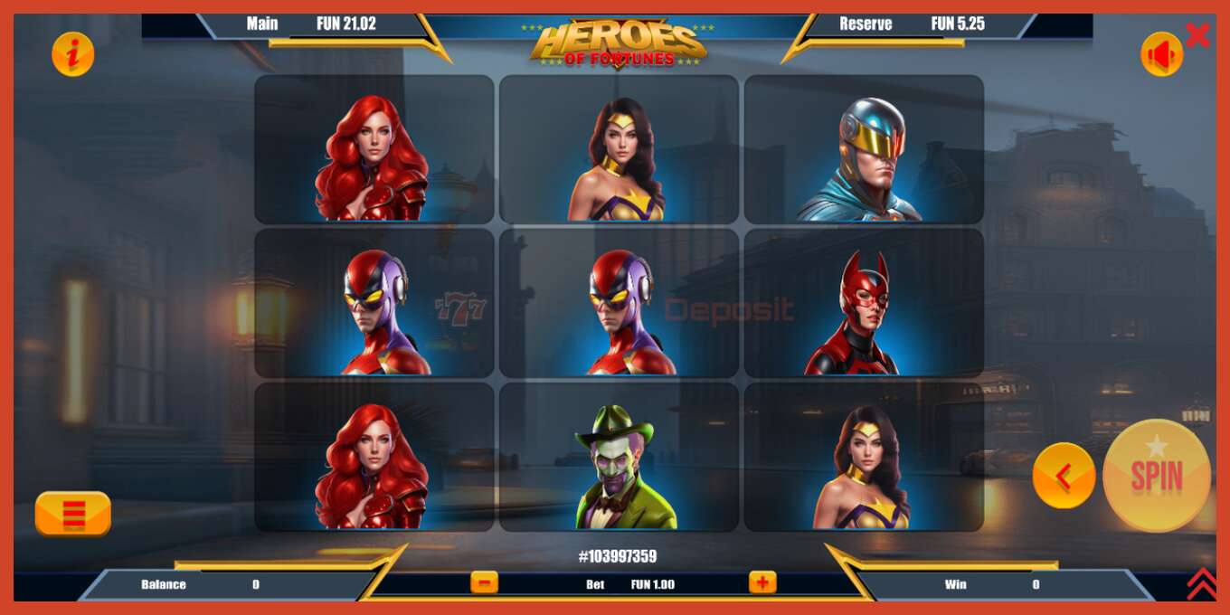 Slot screenshot: Heroes of Fortune no deposit, number - 2