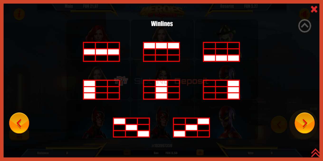 Slot screenshot: Heroes of Fortune no deposit, number - 6