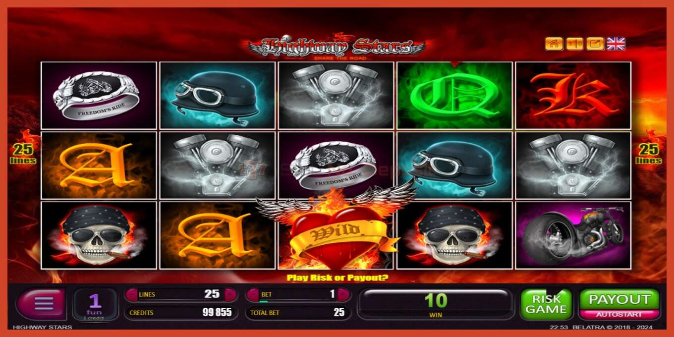 Slot screenshot: Highway Stars no deposit, number - 2