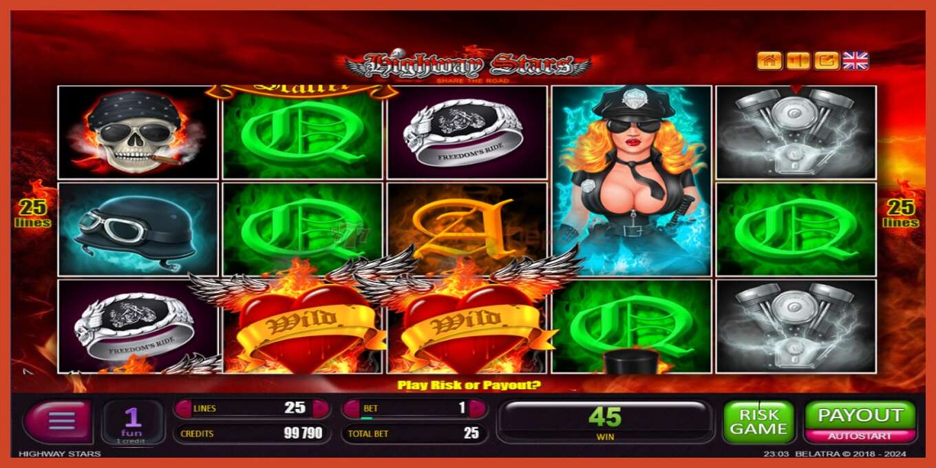 Slot screenshot: Highway Stars no deposit, number - 3