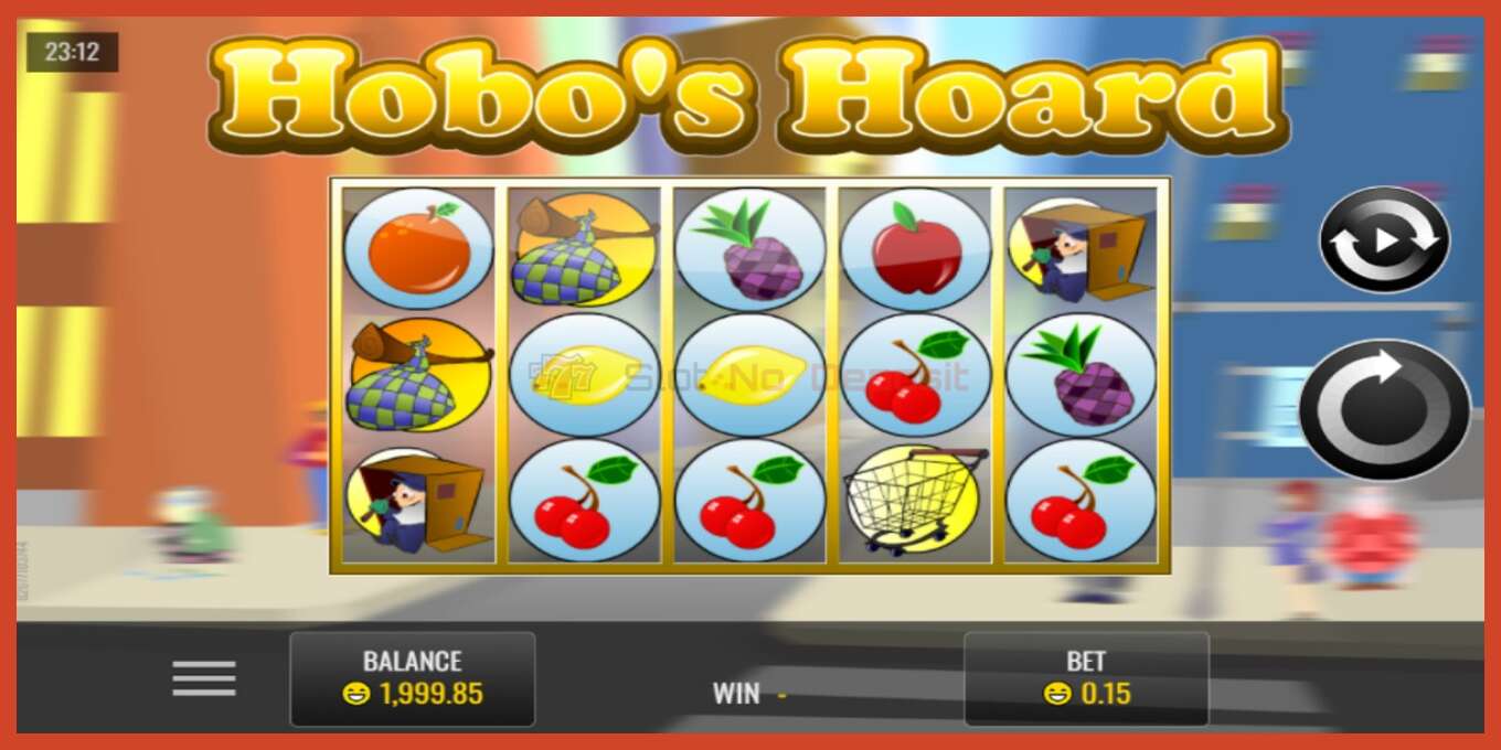 Slot screenshot: Hobo’s Hoard no deposit, number - 1