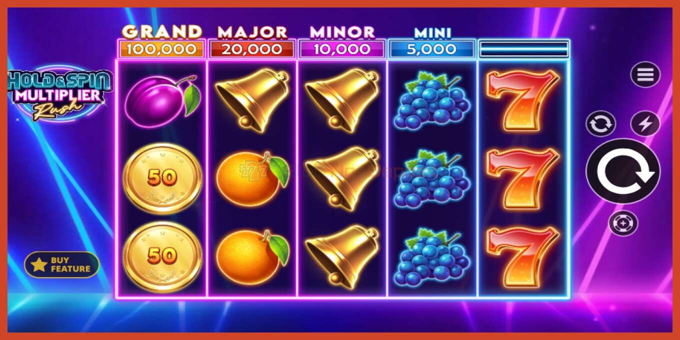 Slotin kuvakaappaus: Hold & Spin Multiplier Rush ei talletusta, määrä - 2