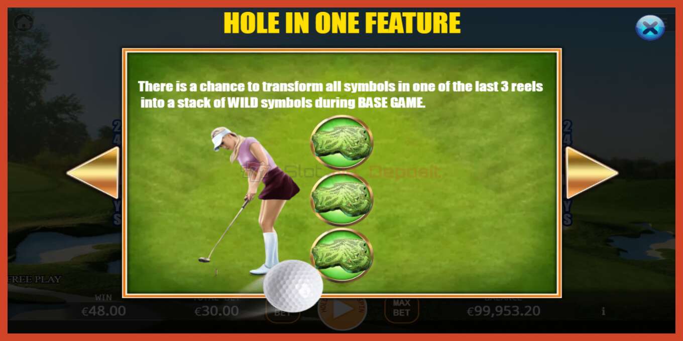 老虎机截图: Hole In One 没有押金, 数字 - 6