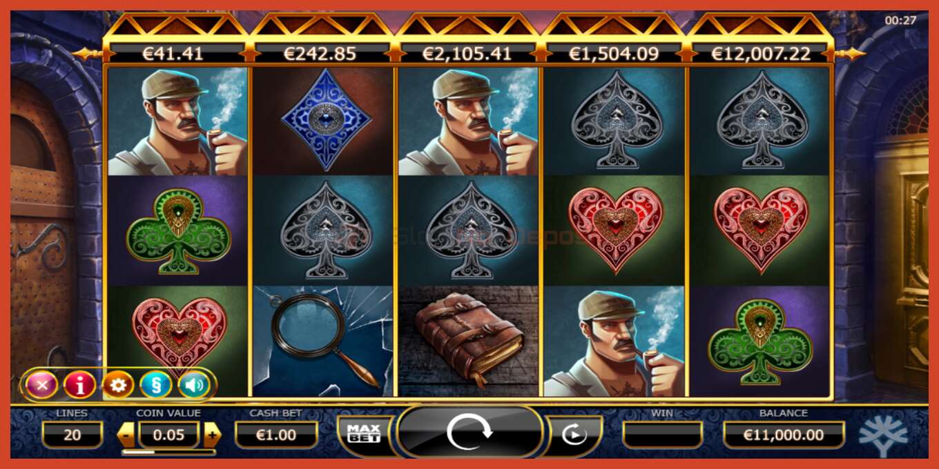 Slot screenshot: Holmes and the Stolen Stones no deposit, number - 2