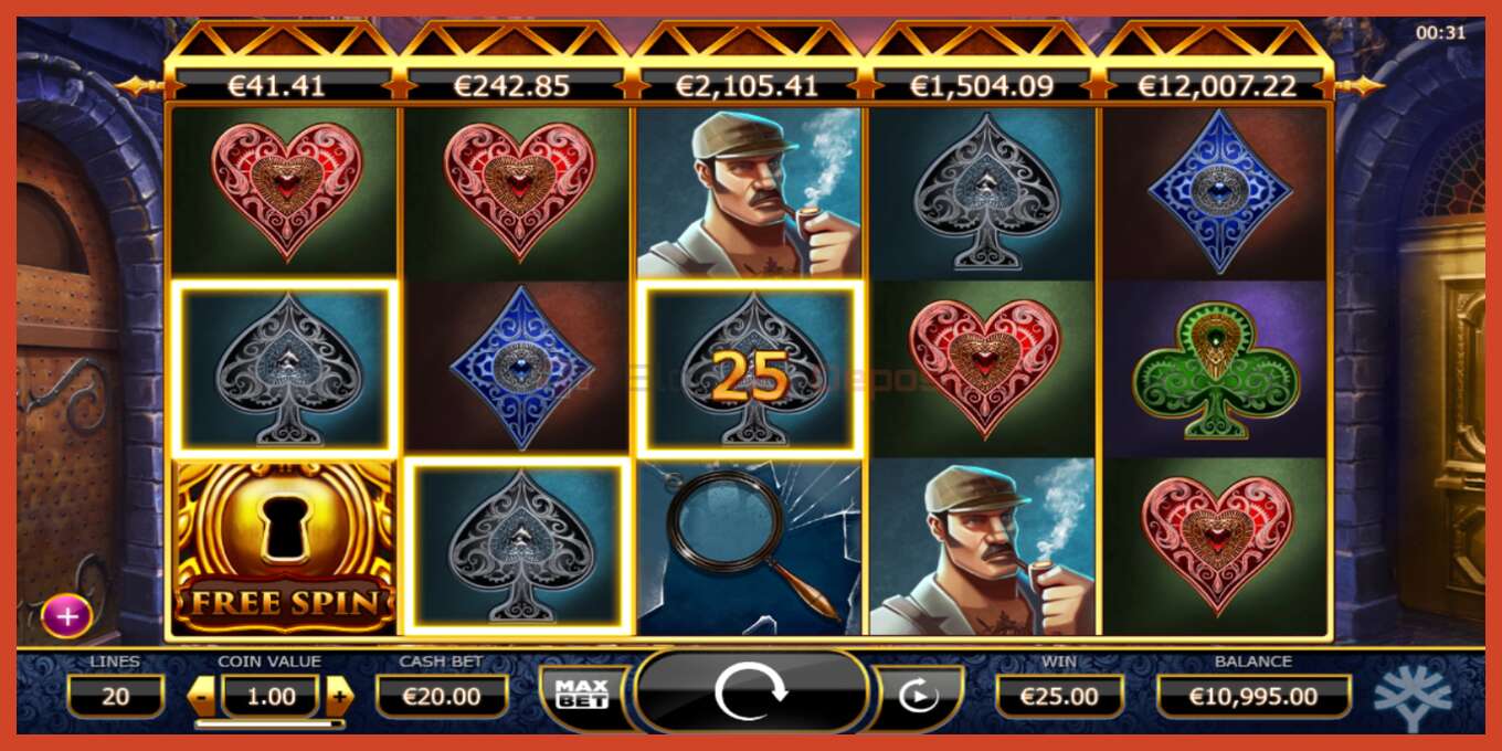 Slot screenshot: Holmes and the Stolen Stones no deposit, number - 4