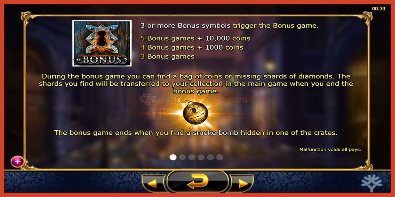 Slot screenshot: Holmes and the Stolen Stones no deposit, number - 5