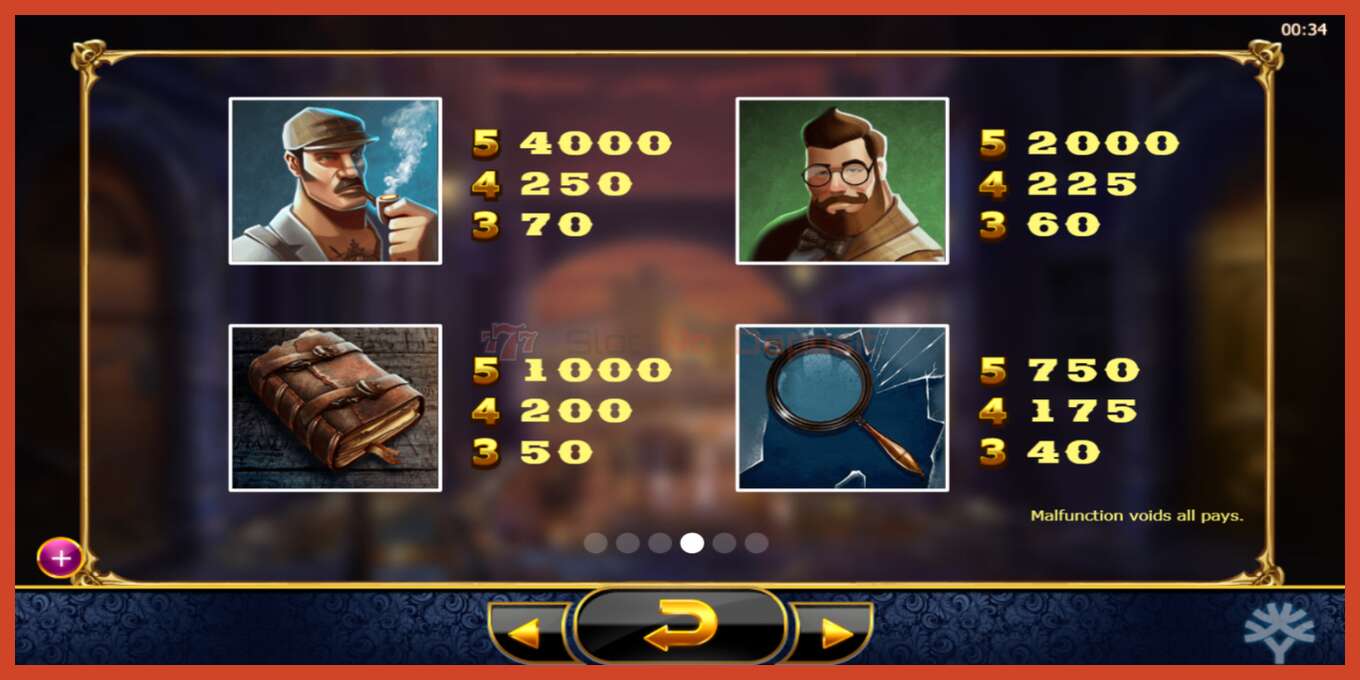 Slot screenshot: Holmes and the Stolen Stones no deposit, number - 6