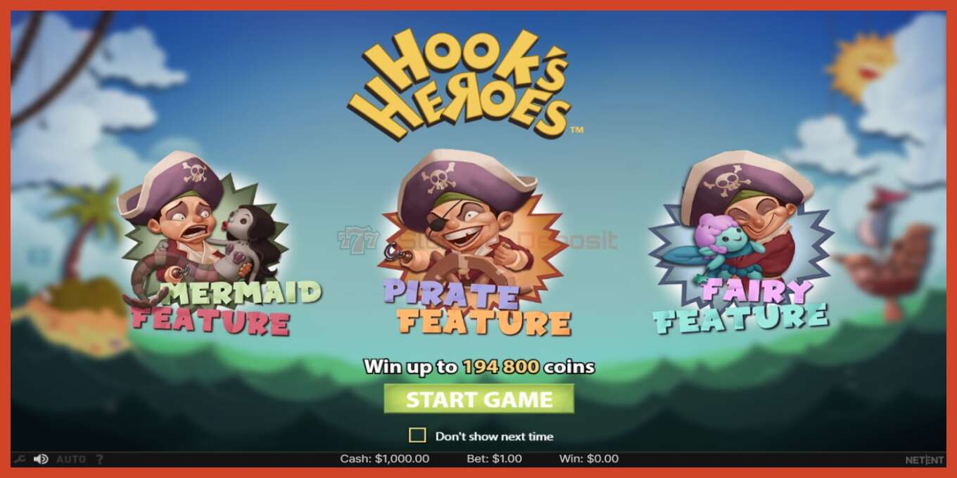 Slot screenshot: Hook’s Heroes no deposit, number - 1