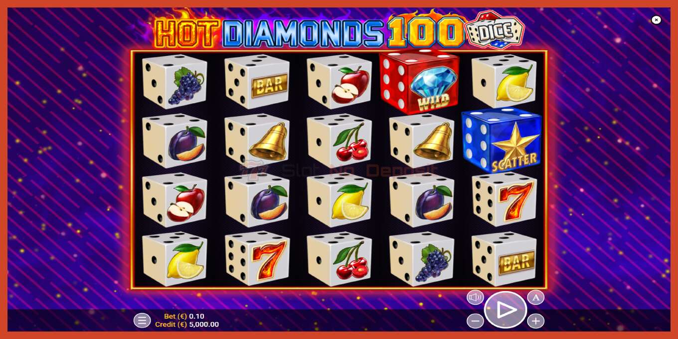 Слот скриншоты: Hot Diamonds 100 Dice депозит жоқ, саны - 1