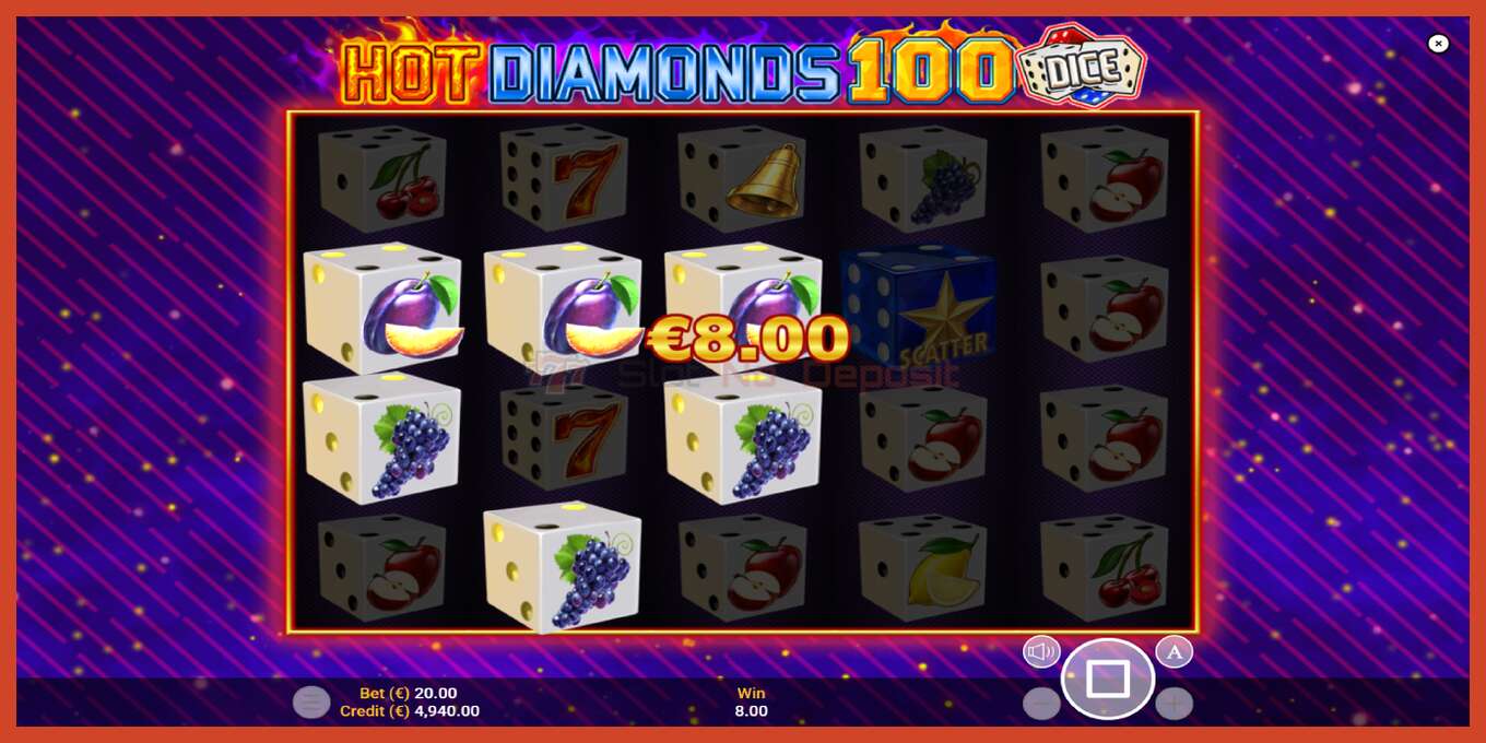 Слот скриншоты: Hot Diamonds 100 Dice депозит жоқ, саны - 2