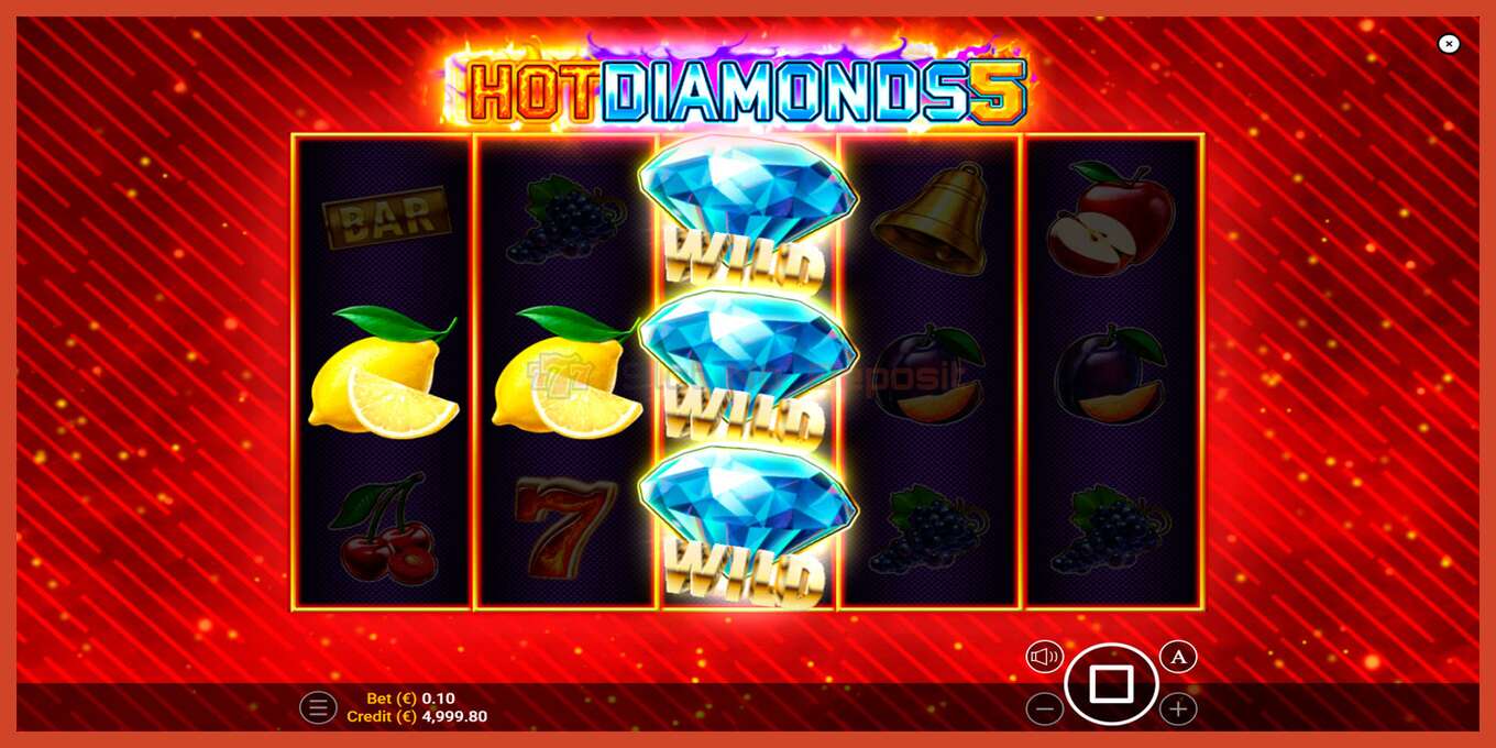 স্লট স্ক্রিনশট: Hot Diamonds 5 কোন আমানত, সংখ্যা - 2