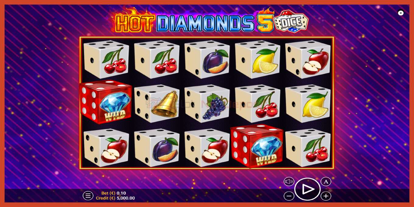 Pesa ekraanipilt: Hot Diamonds 5 Dice deposiiti pole, number - 1